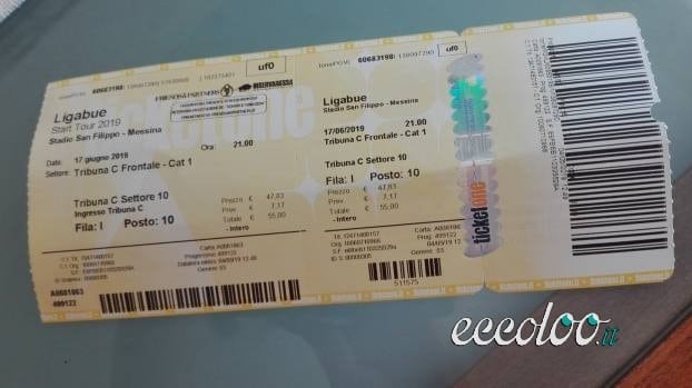 Biglietto scontato concerto Ligabue. €. 40