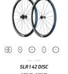 Ruote Giant sl1 carbon  42 disc. €. 600